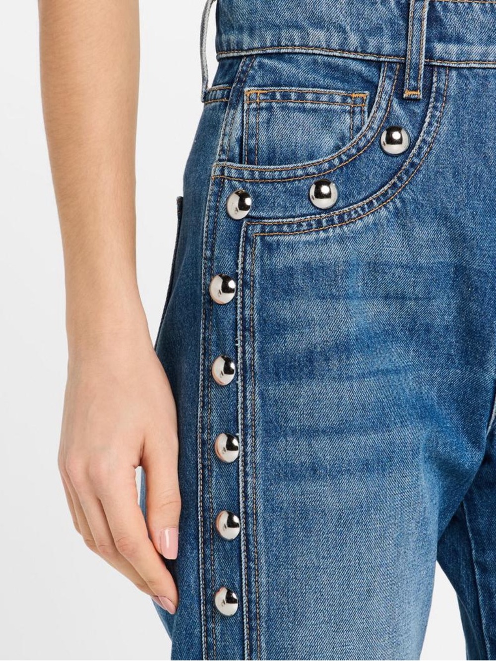VERONICA BEARD Dylan Studded High Rise Ankle Jeans | Size 25 | NWT - Picture 3 of 10
